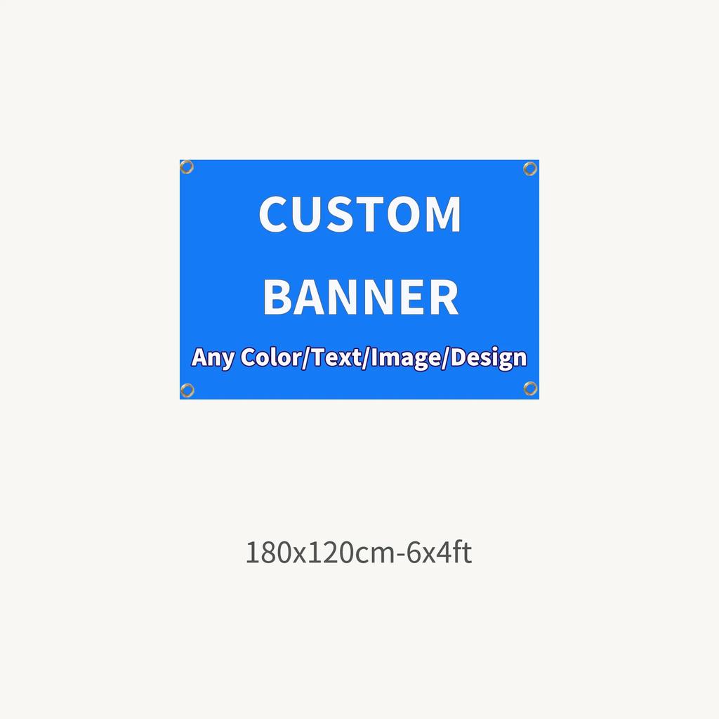 1p Custom Polyester Banner for Indoor & Outdoor Use - Banner with 4 Grommets, Many Sizes, Perfect for Home Decor