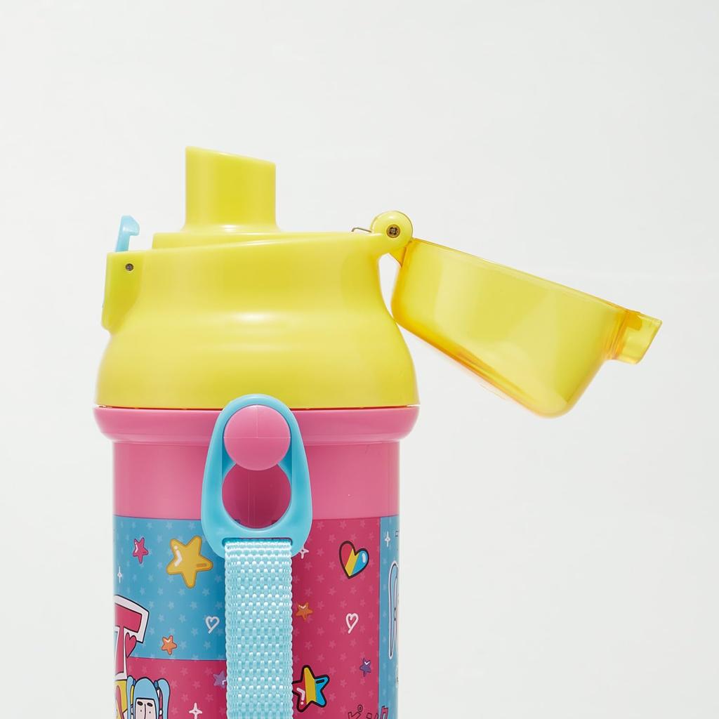 Skater Plastic Water Antibacterial Made In Takeshita PSB5SANAG68540 Children's Bottle, 480ml, One-Push Opening, Antibacterial, Child-Friendly,