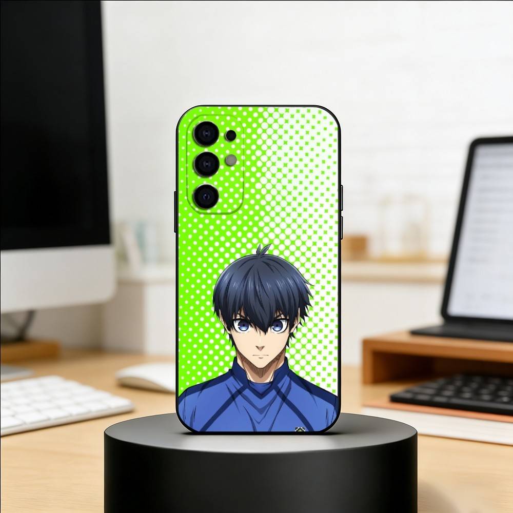 Blue Lock Yoichi Isagi Phone Case Black Silicone Soft For Samsung S25,S24,S21,S22,S23,S30,Ultra,S20,Plus,Fe,Lite