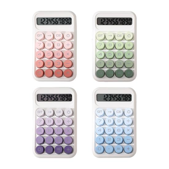 Retro Mechanical Calculator 10-Digit LED Display Calculator with Tilt Screen Tactile Keyboard Student Calculator for Office School