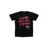 T-shirt Grafica Vasco Rossi Unisex | Nera con Scritta Rosa, Testo Rosso Audace e Testi Canzoni Iconiche, Vestibilità Regolare, Manica Corta, Girocollo,
