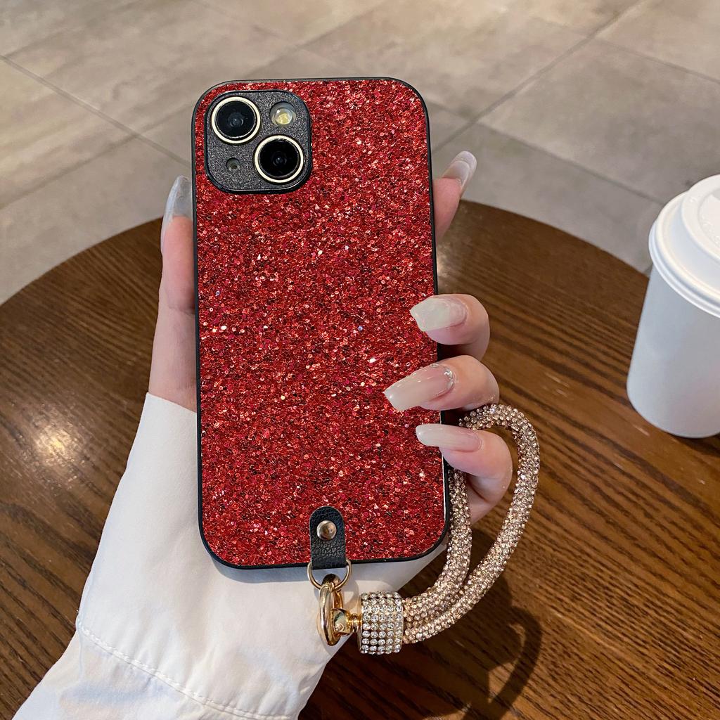 Luxury Glitter Faux Diamond Plated Lanyard Shiny Phone Case For iPhone 18 17 16 15 14 13 12 11 Pro Max Plus XR 17Air 17E 16E