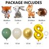 Hedgehog Deer Fox Rabbit Balloon Set Gold Number Balloon for Boy's Woodland Animal Happy Birthday Party Decorations Kids Gifts