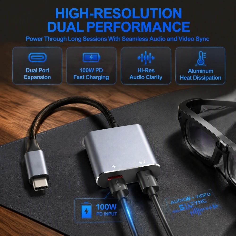 Fast Charging AR Glasses Connector Portable Type-C Converter Adapter For Steam Deck