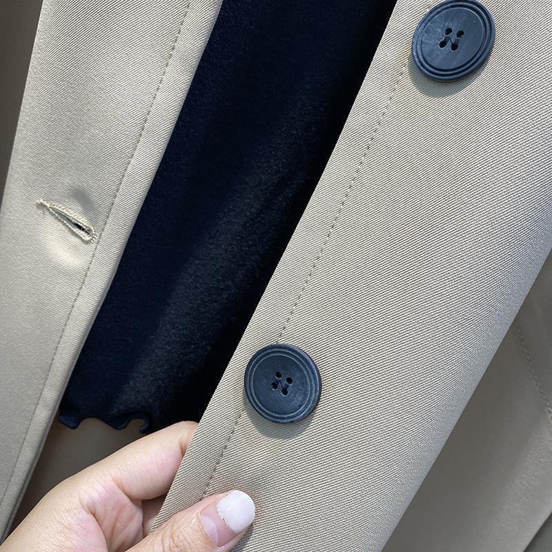 Petite Korean Style Autumn Workwear Jacket - Women's Loose Casual Mid-Length Trench Coat