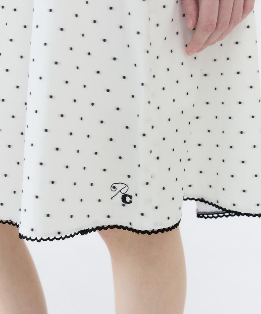 Gbh Apparel Cotton Poline Skirt / White Dot