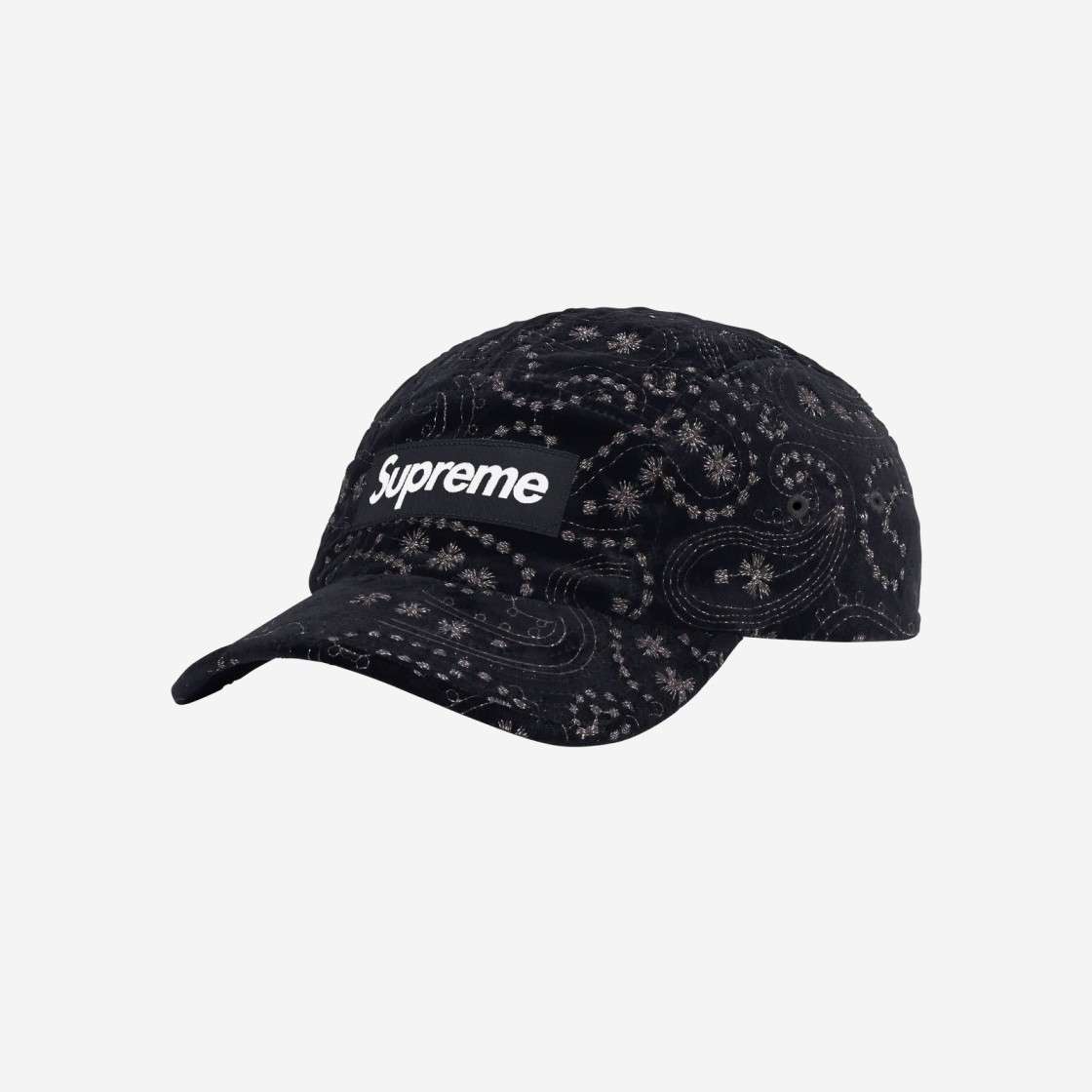 

Кепка Supreme Velvet Paisley Camp, черная, 23FW -