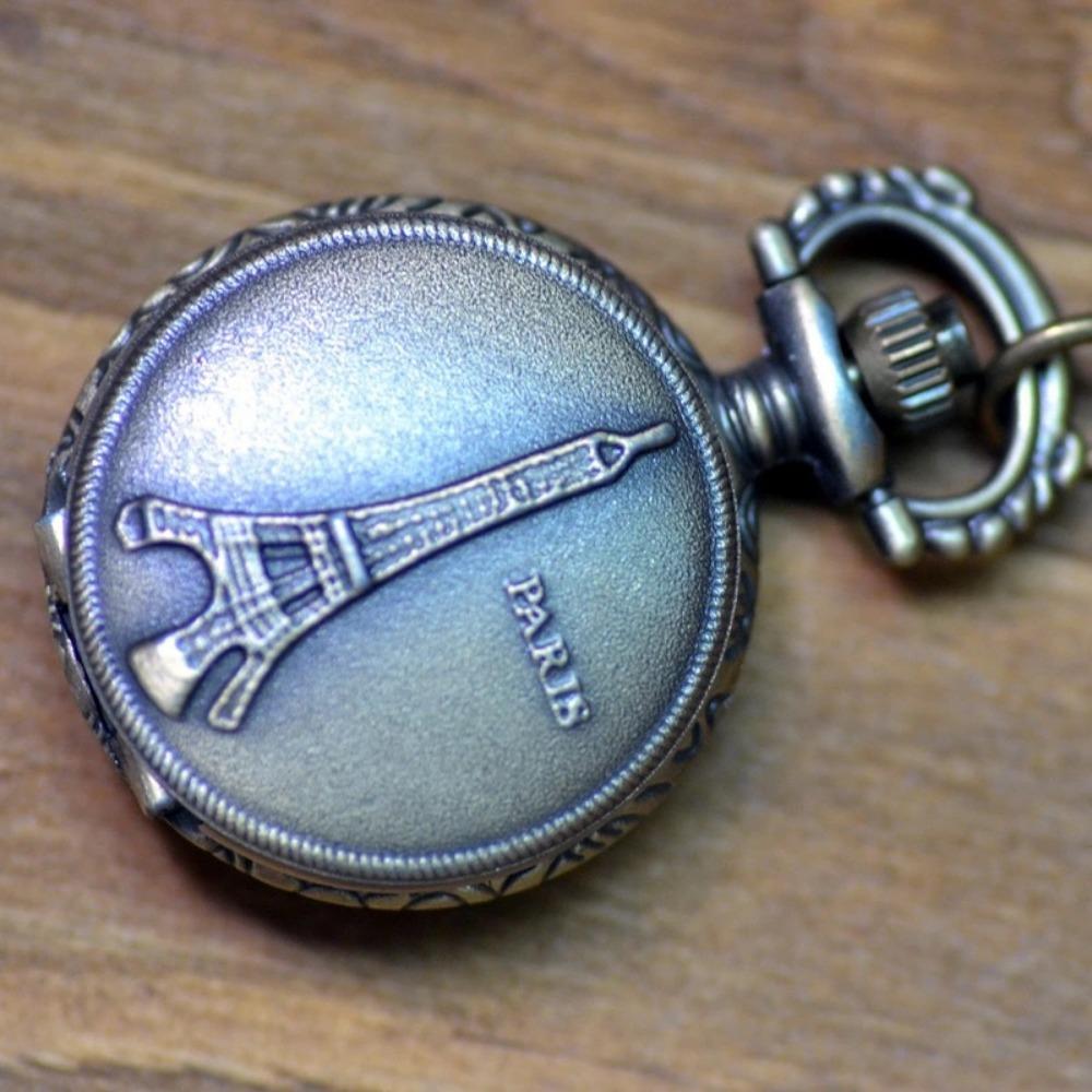 Creative Retro Flip Pocket Watch Personalized Three-dimensional Engraved Vintage Necklace Watch for Boys and Girls Commemorative Quartz Watch