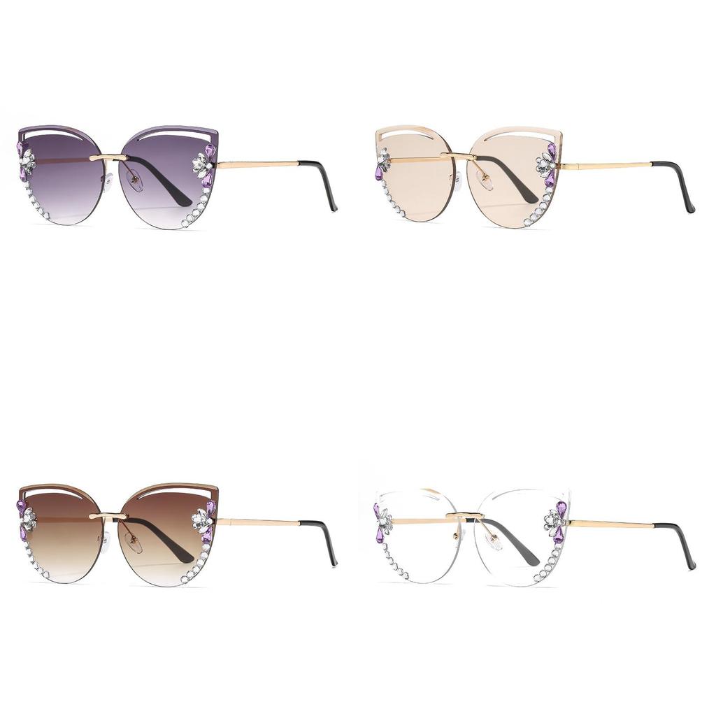 Cat Eye Sunglasses Fashion Metal Frame Uv400 For Outdoor Sun Protection