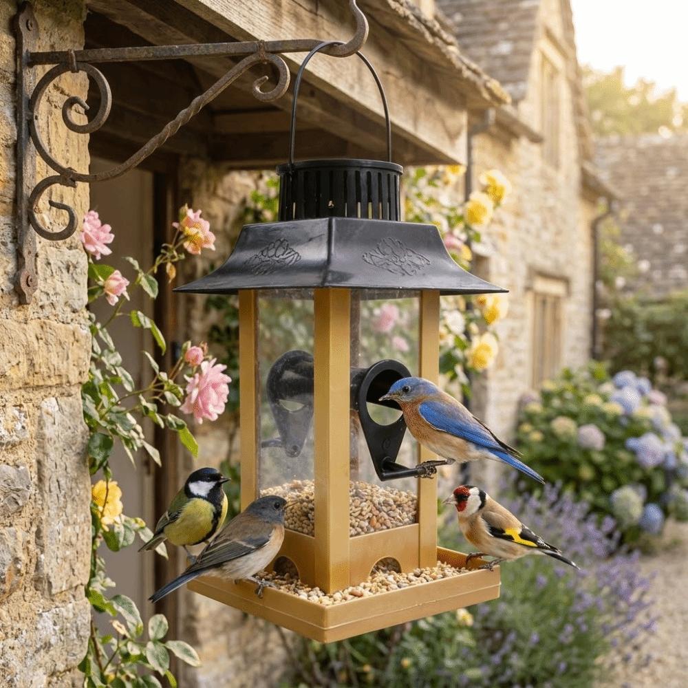 Rain-Resistant Hanging Bird Feeder Windproof Bird Food Container Bird Feeding Station  Yard