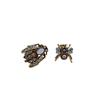 European & American Fashion Asymmetrical Matte Gold Rhinestone Spider Bee Stud Earrings
