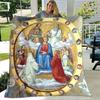 Jezus Dziewica Maria Miękki Koc do Rzucania Pościel Flanelowy Salon/Sypialnia Ciepły Koc Koc z Wizerunkiem Dziewicy Maryi Koc z Krzyżem Dom