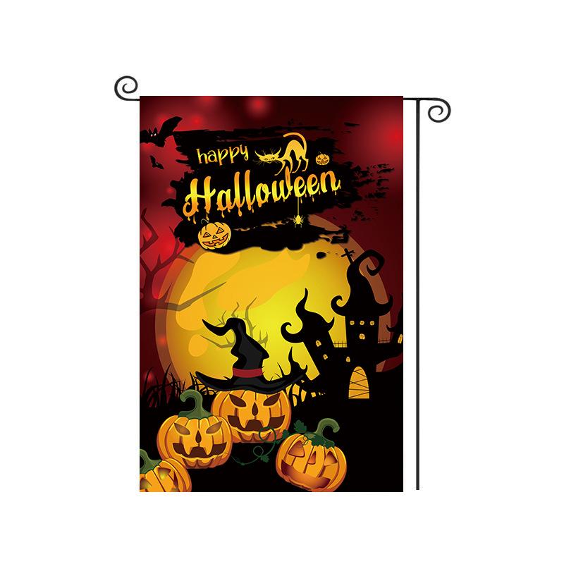 Cross-Border Happy Halloween Ghost Garden Flag with Pumpkin and Cartoon Design