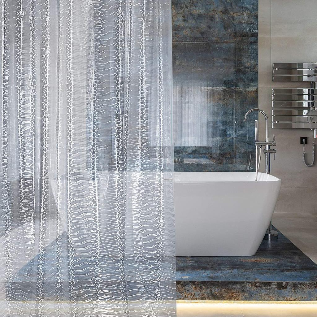 EVA Waterproof Thickened Transparent Shower Curtain - Moisture-Proof, No-Punch Installation