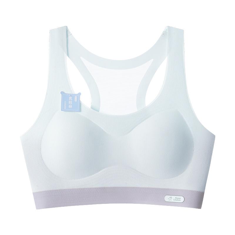 

Young youth development period, junior high school seamless ice silk bra, children s sports shock-proof small vest m size (recommended 30-45kg ) синий