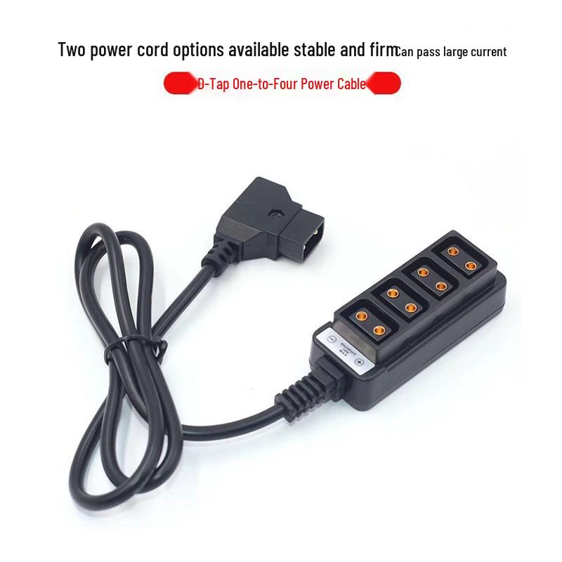 D-Tap 1-to-4 V-Mount Battery Adapter Cable for Camera Power Conversion
