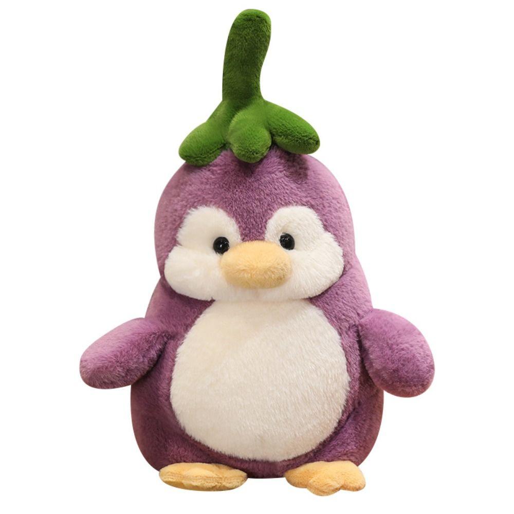 Fluffy Eggplant Penguin Stuffed Toy Soft Stuffed Soft Penguin Doll  Decorate Present