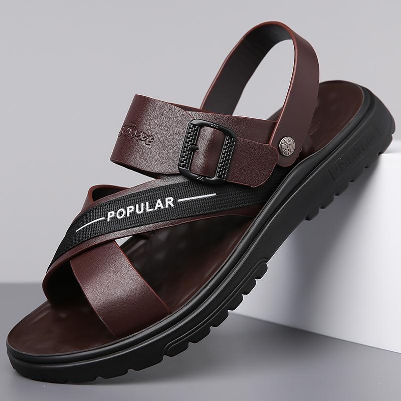 Summer Business Men Sandals American Casual Breathable Driving Travel Beach Sandals British Social Sandals Men Sizes 38-48