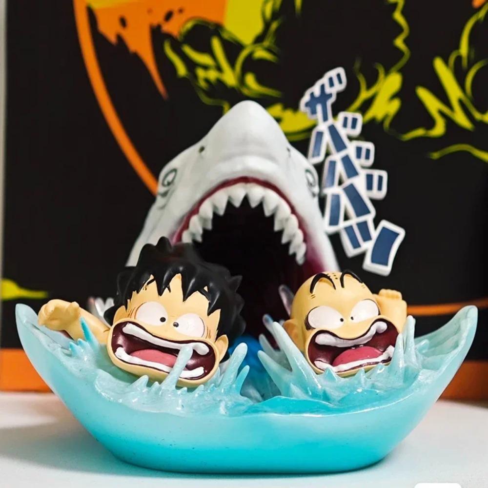 3.54in/9cm Anime Dragon Ball Kid Goku and Kid Krillin Swimming Training PVC Statue Action Figures Collectible Model Toys Gifts