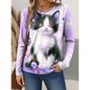 Women's T-Shirts Floral Graphic Stylish Long Sleeve T-shirts Crew Neck Regular Tops Summer Casual Clothes Woman