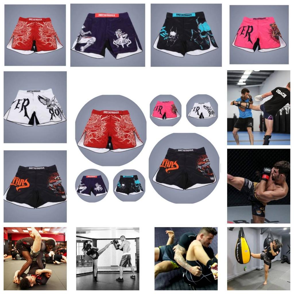 MMA UFC Martial Arts Muay Thai Shorts Pants Kickboxing Boxing Fight Unisex Men Women Kid Quick Dry Print Elastic Polyester Training Trunk