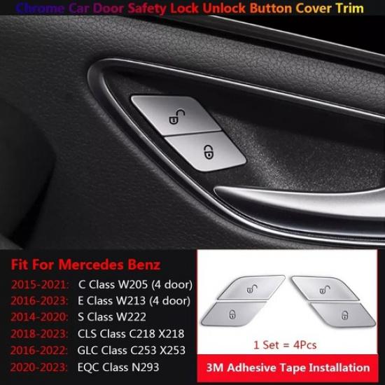 Car Door Lock Unlock Switch Cover For Mercedes Benz W205 W213 W222 C218 X253 EQC