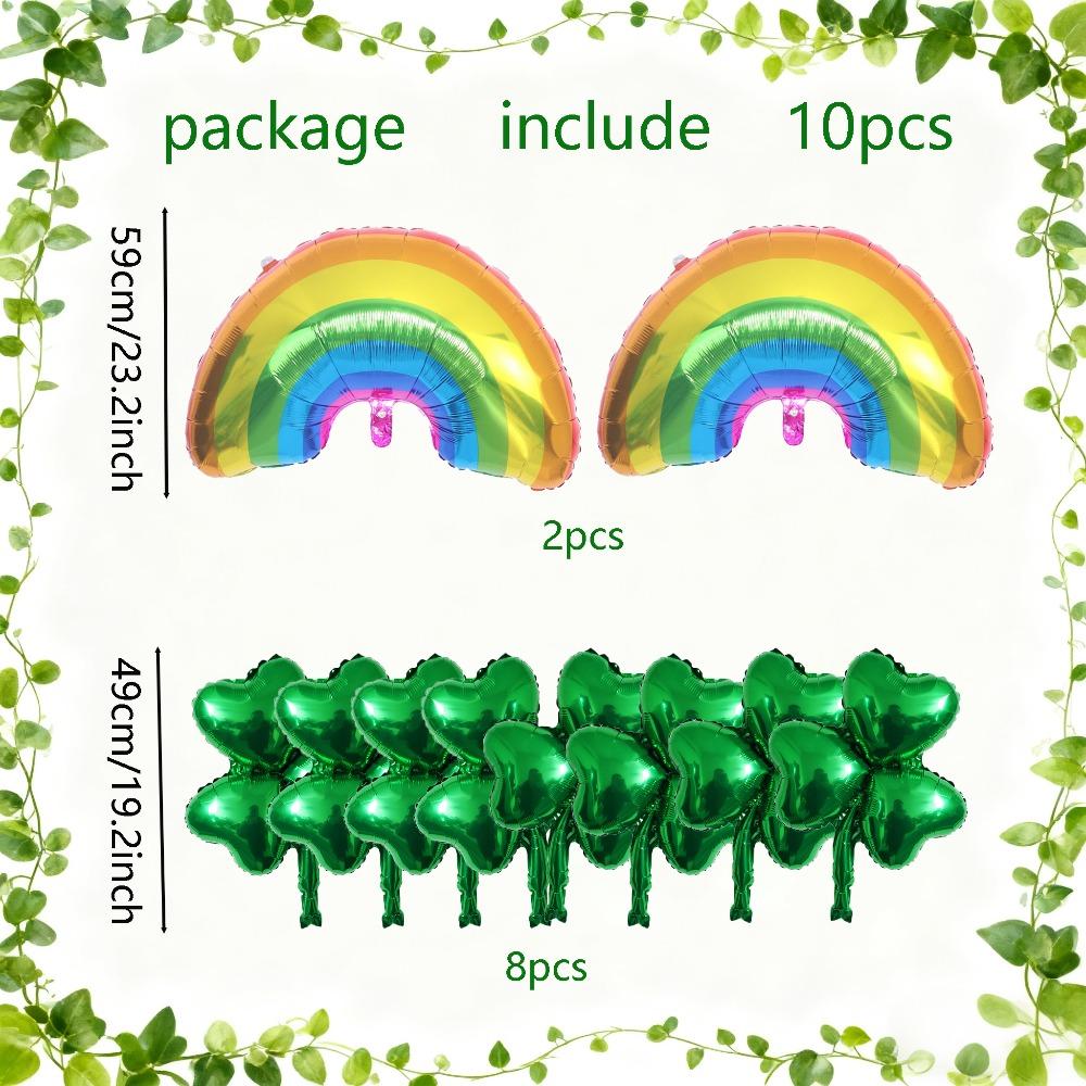 10pcs Shamrock Foil Balloons Irish Lucky Green Shamrock Balloons St. Patrick s Day Party Decorations others