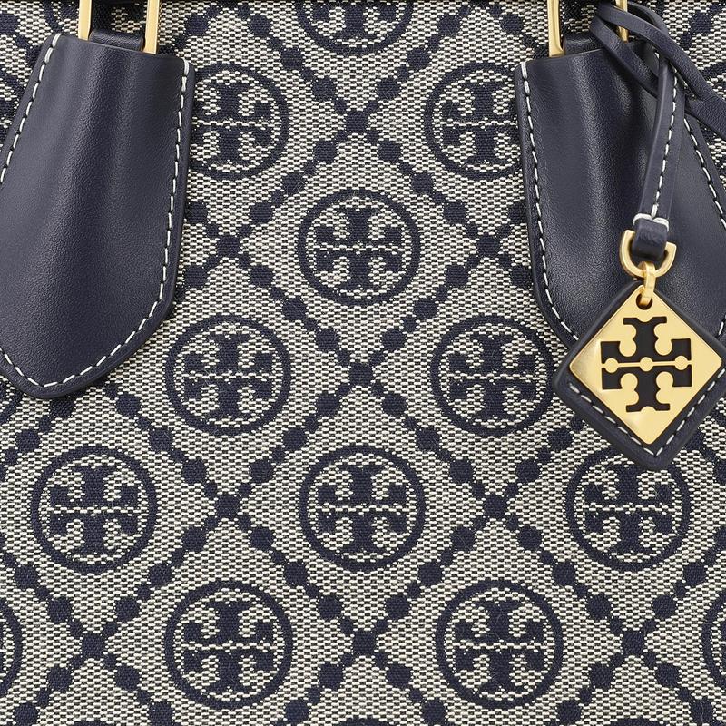 Tory Burch T Monogram Swing Two-Way Zipper Closure Fabric And Leather Mini Shoulder Crossbody Bag Women Handbags Navy-Blue 155620-405