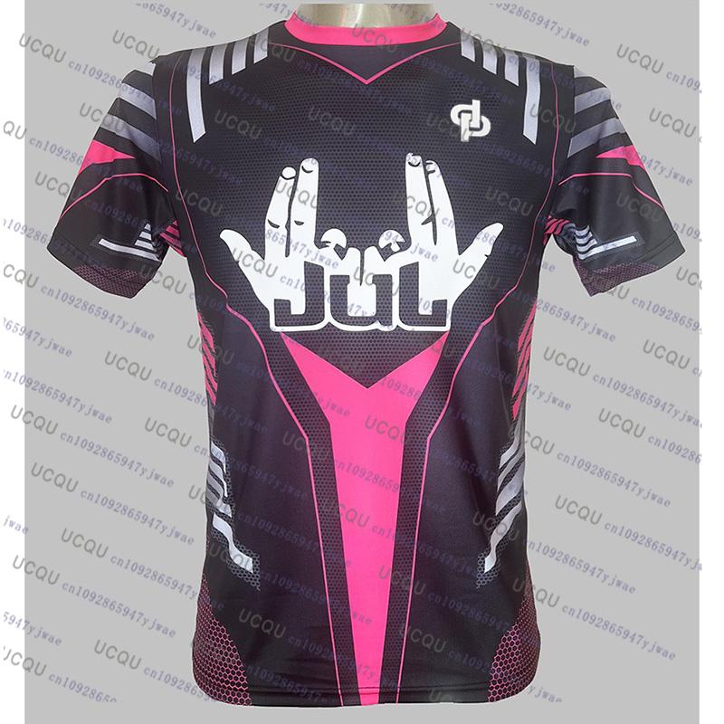 

JUL T-shirts Men And Women Pink Breathable Quick-drying Training DP Football Jerseys Summer Fashion Casual Sports Tops L