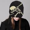 Knit Slouchy Beanie Hat for Women Skull Pattern Hat Handcrochet Jacquard Hat Girl Soft Hat Female Male Unisex Headwear