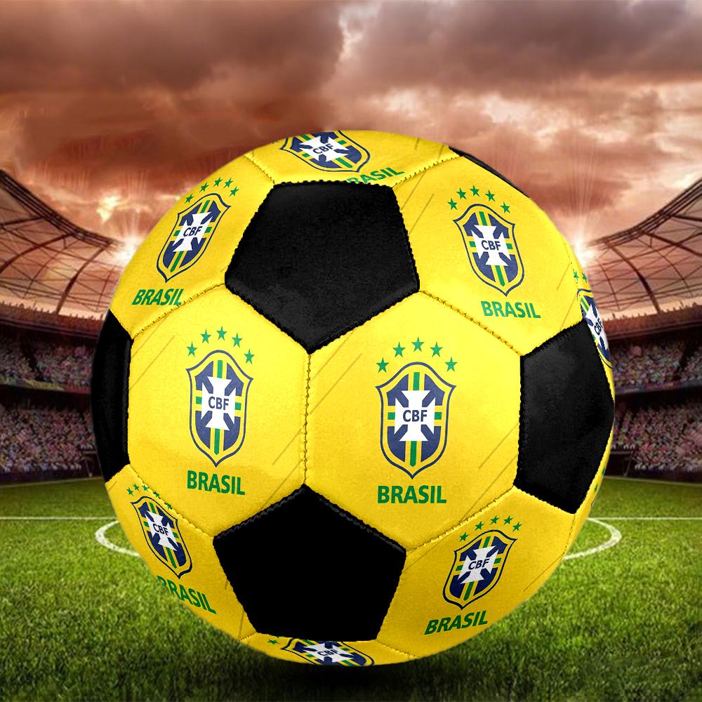 SIZE 5 Brazil National Football Team Soccer Ball Colorful All Ages Machine Stitched PVC Competition Ready Durable High-Bounce