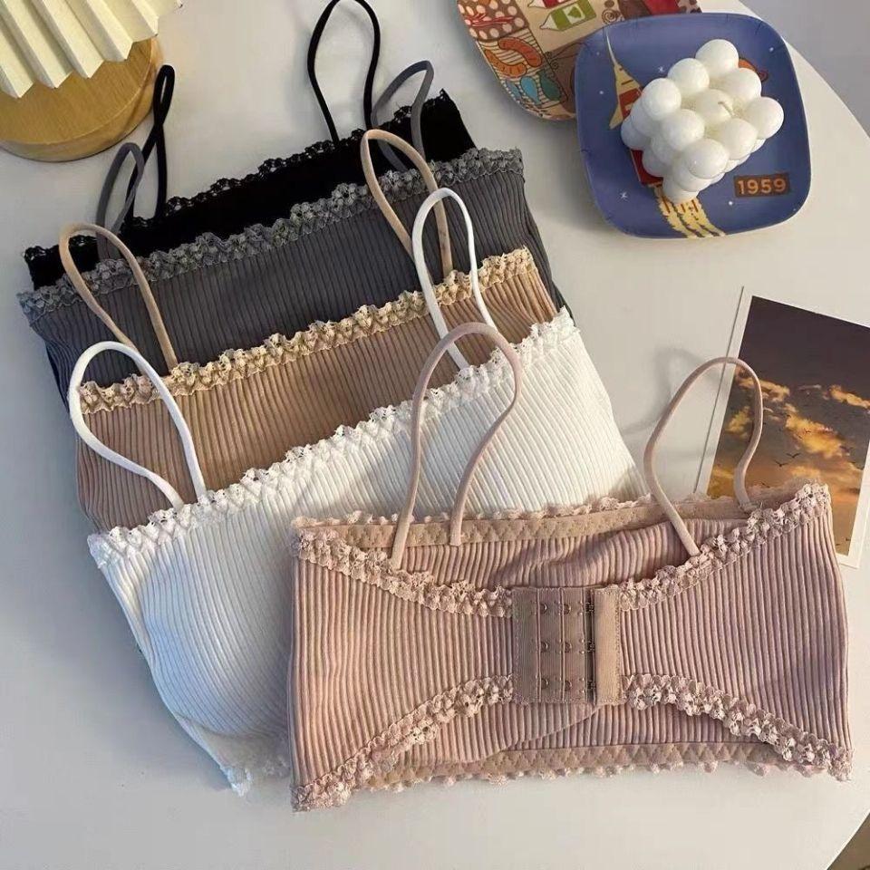 Girls Backless Bras Solid Bandeau Underwear For Women Lace Bras Backl Buckle Lingerie