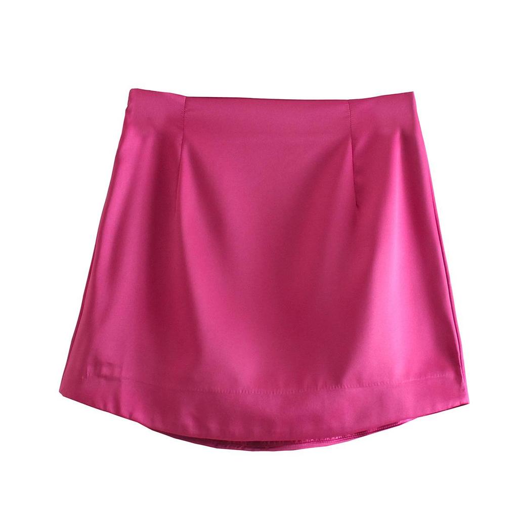 Frauen High Street Solid Farbe Seite Zipper Sexy Mini Rock Faldas Mujer Damen Licht Weiche Beiläufige Dünne Chic Vestidos