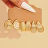 Gold Women's Water Drop C-Shaped Earring Set with Exaggerated Design