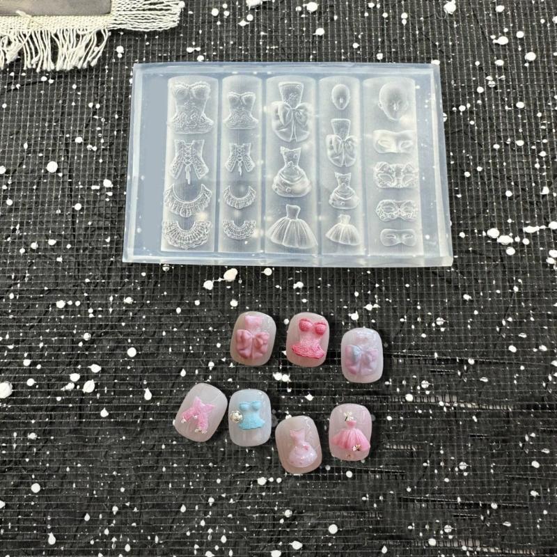 Crystals Clear Silicone Mask Mould for Masquerade Parties and Nail Art Designs