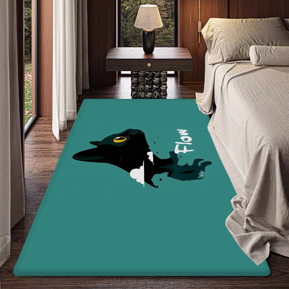 

Movie F-Flow Cat Door Mat Washable Non-Slip Living Room Sofa Chairs Area Mat Kitchen Bedside Area Rugs 40x60cm
