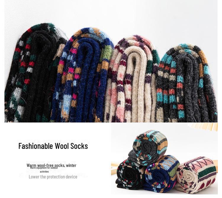 Chaussettes chaudes en laine pour femmes japonaises, longueur genou, pour l'automne et l'hiver