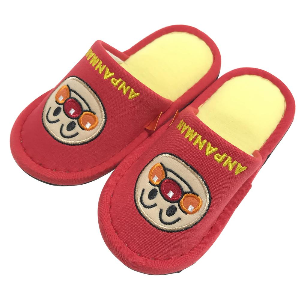 Anpanman Slippers with Anpanman Applique, Red, 14-16cm