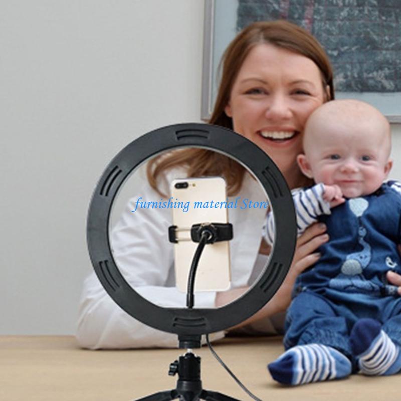 Y5GD 10in LED Ring Lamp with Tripod Stand and Cellphone Holder Selfie Fill Light