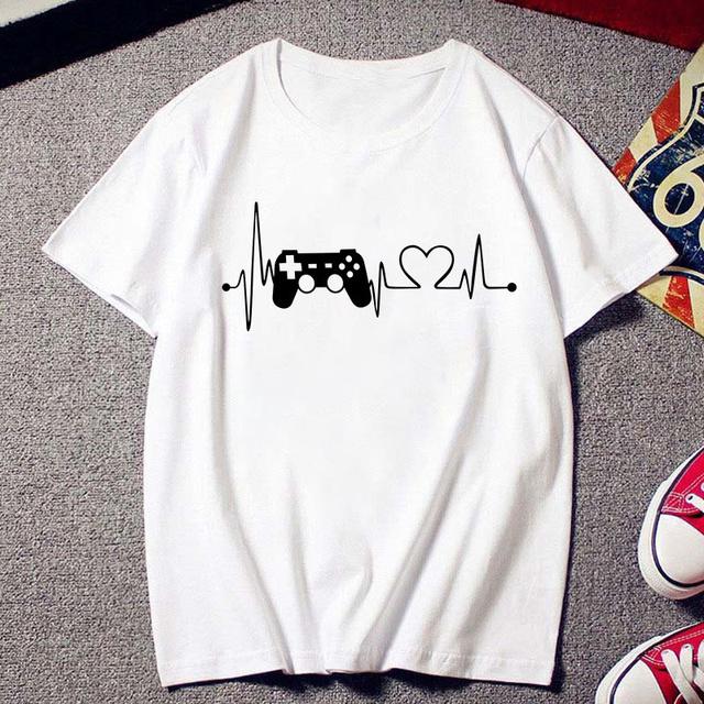 Fashion Creative Musical Note Printed T Shirt Female Harajuku Tshirt Ulzzang Clothes Vintage New White T -Shirt Women Tees Tops