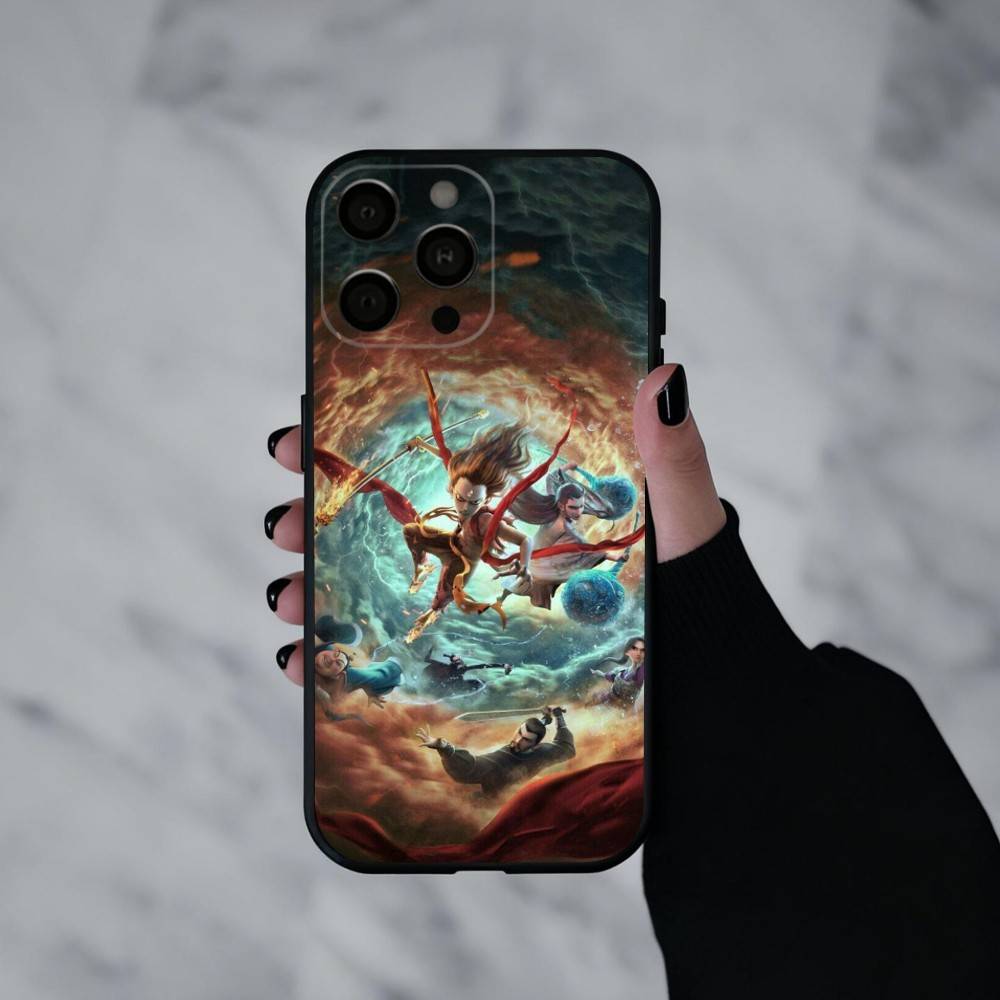 

Amusing Film Ne Zha Phone Case For iPhone 17pro,16,15,14,13,12,11 Plus,Pro Max,XS,Soft Silicone Black Cover iPhoneXSMAX
