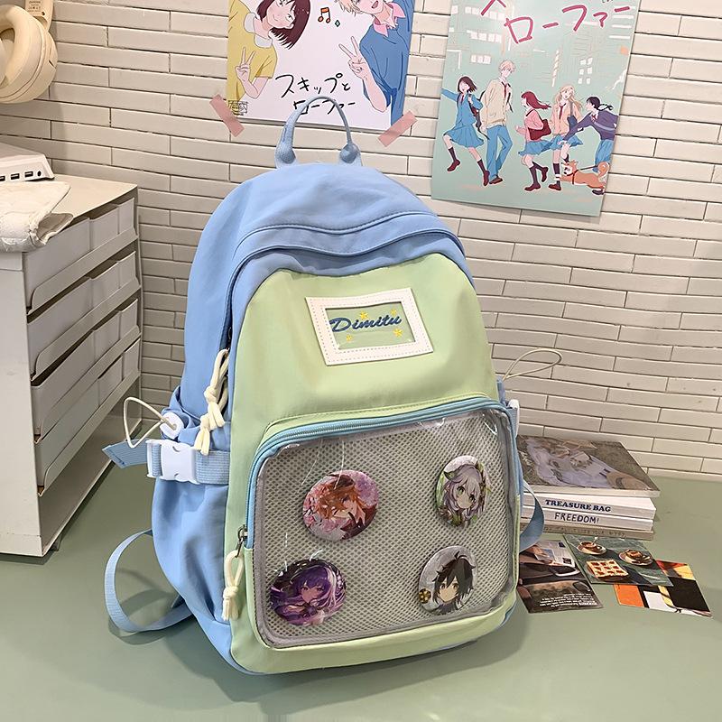 Junior High School Students' Schoolbags Are Cute Transparent and Painful. Large Capacity Leisure Students' Backpacks Are Backpacks.