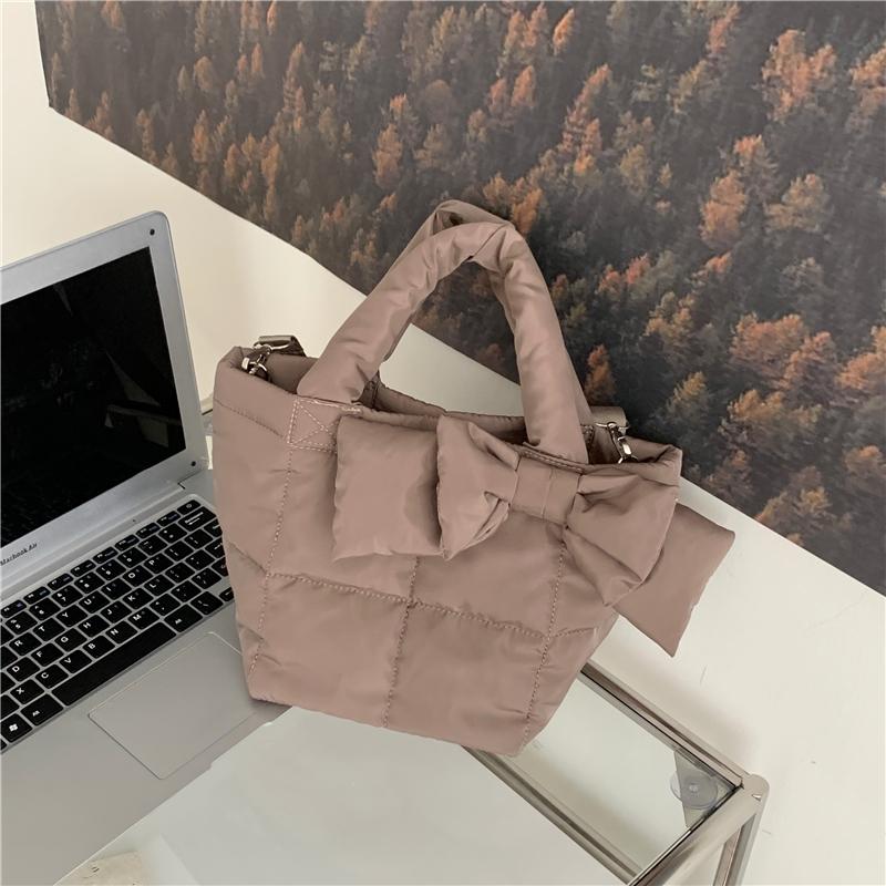 Designer padded nylon tote for women winter brand designer ladies