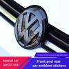 YKPSC1 1 Set Car Front Grill/Rear Trunk Emblem Lid Covers Logo Sticker For  VW Tiguan Arteon CC PASSAT B6 7 8 8.5 POLO T-ROC MK6 7 8