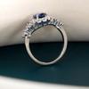 BELLA BOX Dark Blue Series Charms Female Finger Rings Luxury Engagement Party Rings For Bride Shiny Brillaint Zircon Jewelry