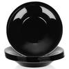 6x Large Deep Dinner Plate for Soup Dishes Black Plate Set