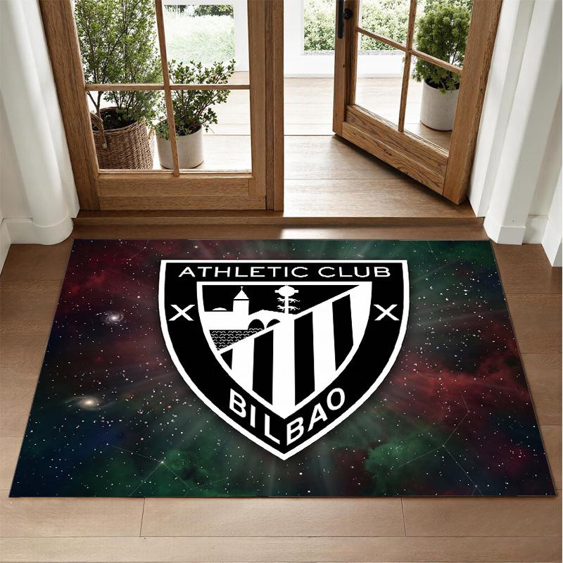 Athletic Bilbao Football Design Crystal Velvet Rug Soft Decorative Mat for Bedroom Entrance
