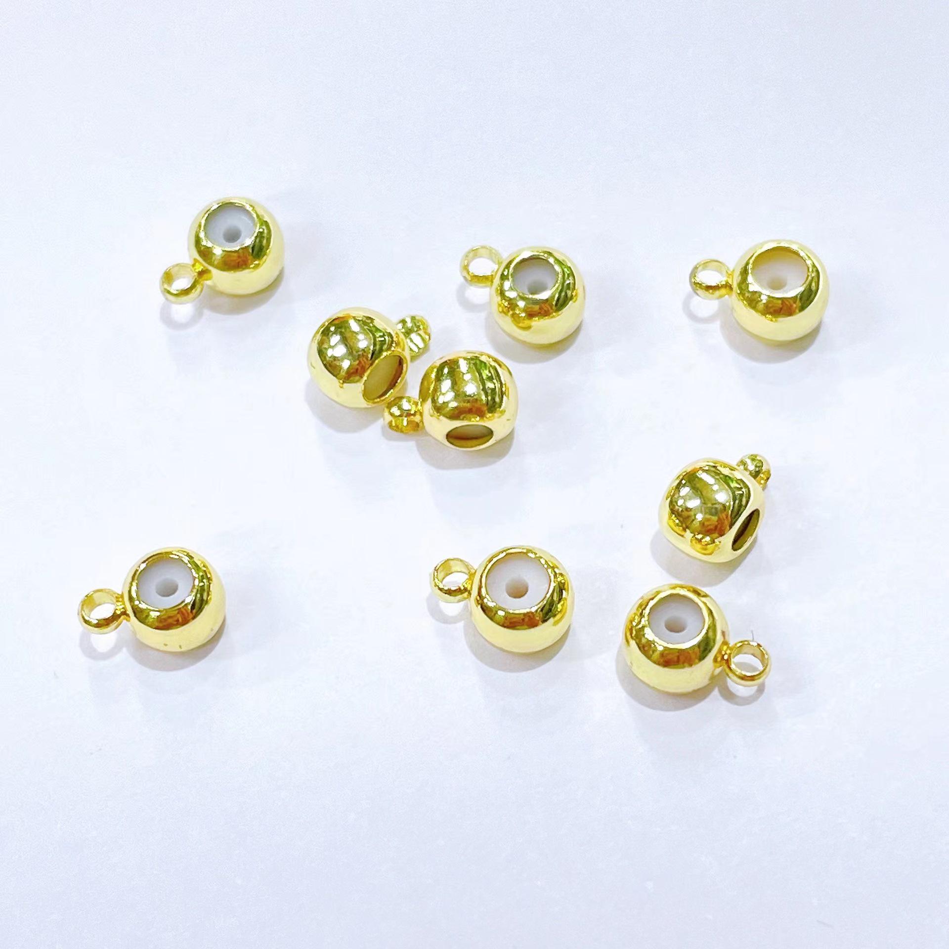 

18K Color-Staying Silicone Beads for Adjustable Necklace & Bracelet Crafting Horizontal Hang 4mm Diameter, 0.8mm Hole