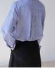 Women's Slimming Long Sleeve Cotton Shirt, Blue Striped, 100% High-Density Cotton.