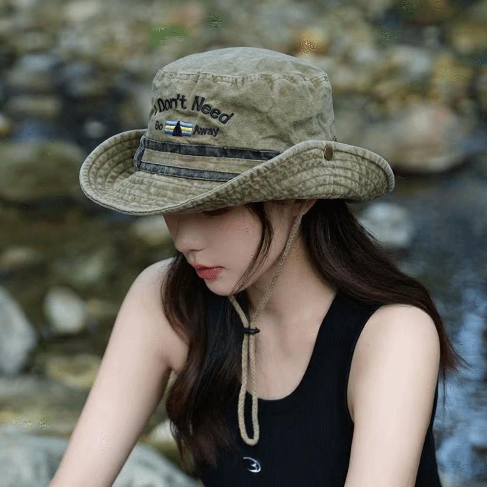 Sunscreen Western Cowboy Hats Windproof Sun Hats Unisex Fisherman Caps Camping